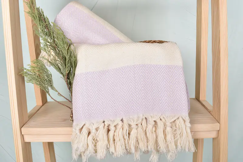 Organic Towel, Gift Boxes Towel, Monogrammed Beach Towel, Housewarming Gift, 70x40 Cotton Herringbone Towel, Lightweight towel, Bridal Shower Favors - 4