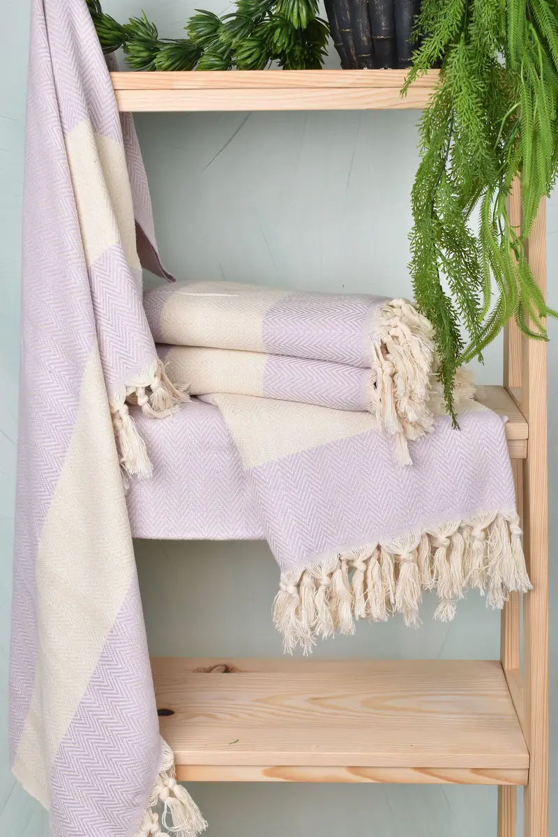 Organic Towel, Gift Boxes Towel, Monogrammed Beach Towel, Housewarming Gift, 70x40 Cotton Herringbone Towel, Lightweight towel, Bridal Shower Favors - 6