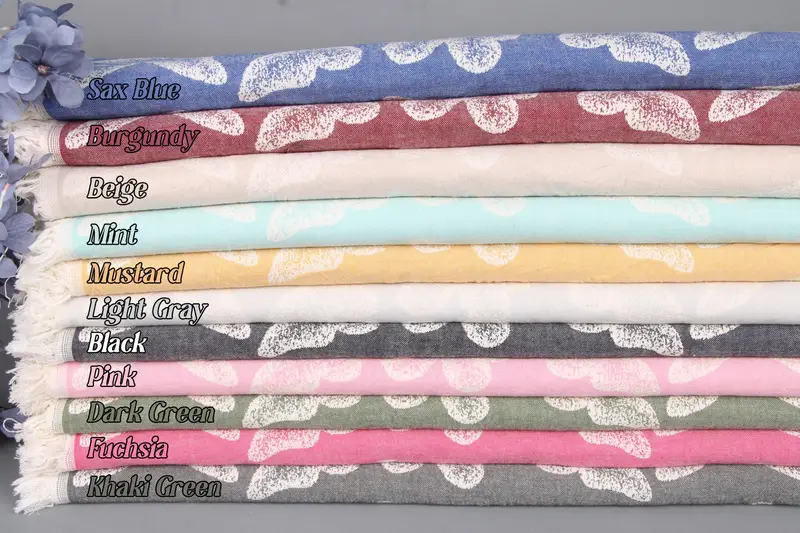 Decorative Butterfly Pattern Boho Throw Cotton Blanket, 79x95