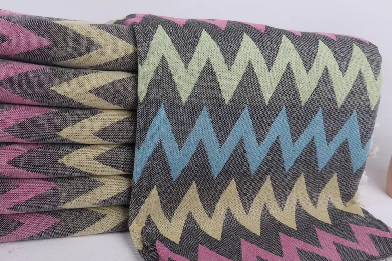 70x40 Cotton Zigzag Design Towel, Turkish beach towel, Beach Theme Bachelorette Party Gifts, Travel towel, Personalised Gift, Wedding Gift - 3