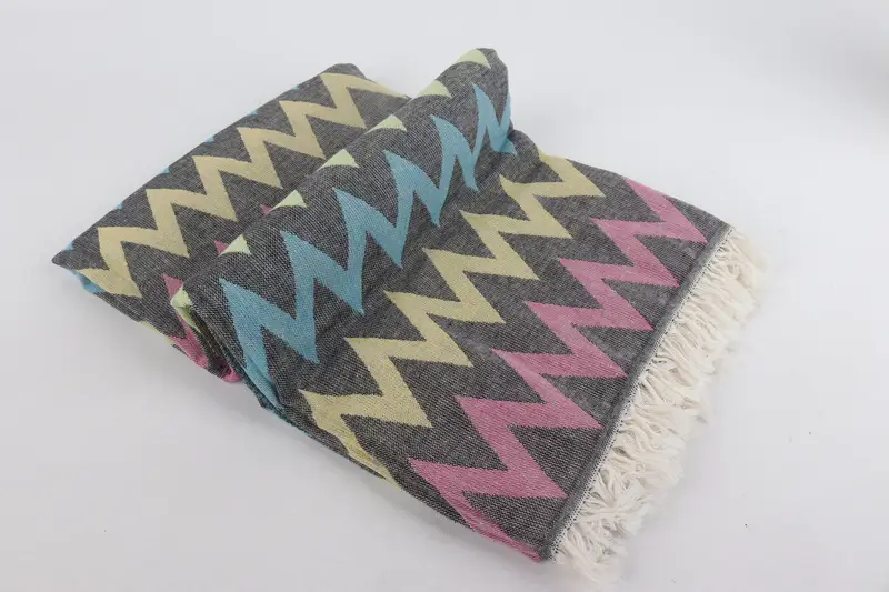 70x40 Cotton Zigzag Design Towel, Turkish beach towel, Beach Theme Bachelorette Party Gifts, Travel towel, Personalised Gift, Wedding Gift - 7