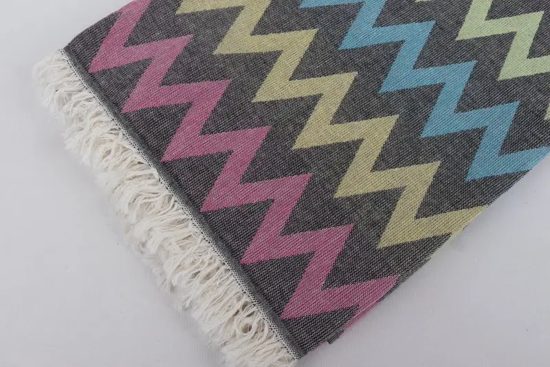 70x40 Cotton Zigzag Design Towel, Turkish beach towel, Beach Theme Bachelorette Party Gifts, Travel towel, Personalised Gift, Wedding Gift - 8