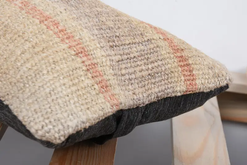 Pillow Cover, Pillow for Sofa, 8x16 Beige Pillow Sham, Southwestern Pillow Cover, Retro Throw Pillow, Boho Pillow, Handmade Kilim Cushion - 7
