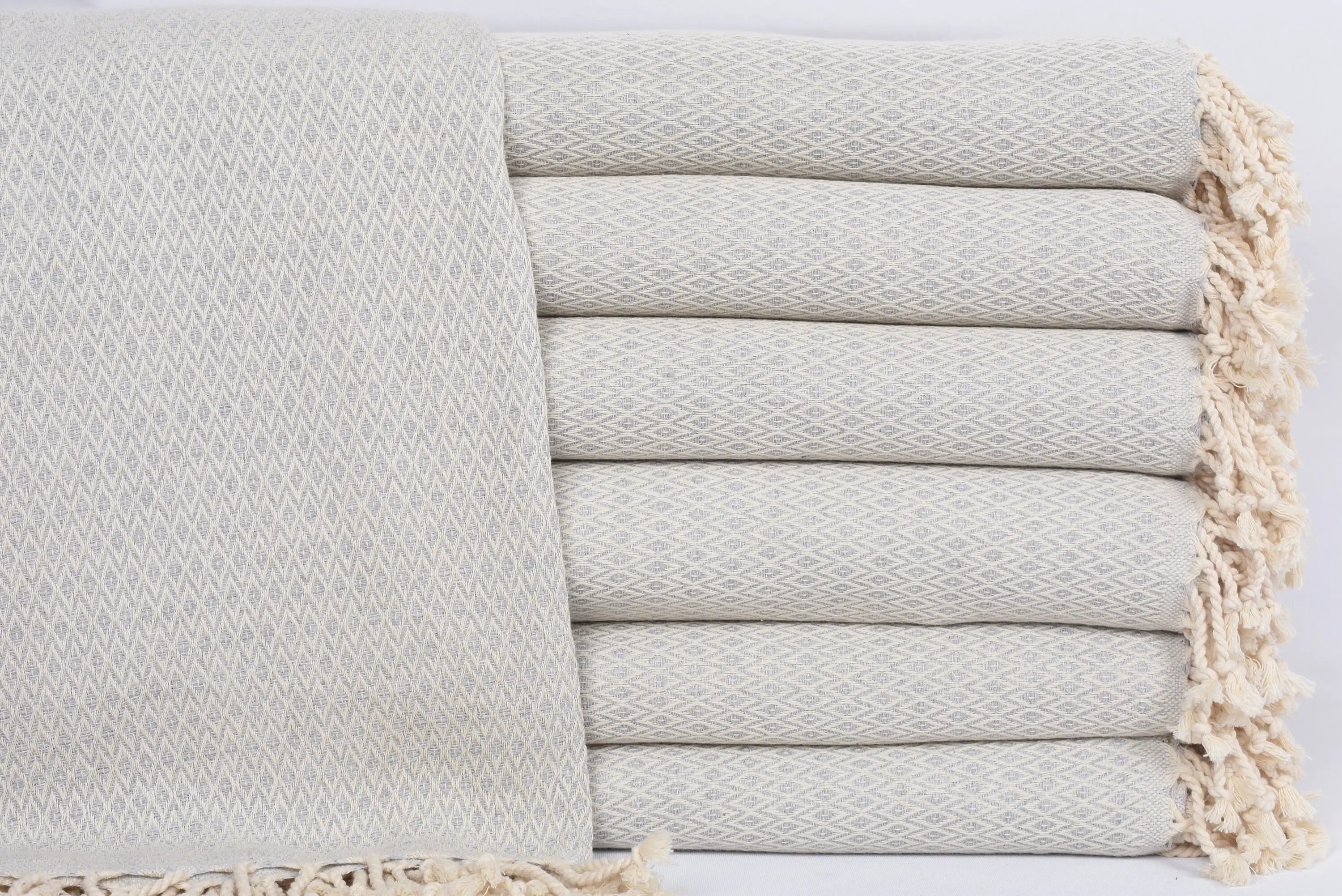 Light Gray Diamond Towel Organic Cotton Bath Towel, 70x40 Inches - 1