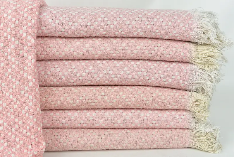 Bridal Shower Gift, Wedding Anniversary Gift, Turkish Blanket, 76x68 Cotton Herringbone Towel, Monogram Beach Blanket, Grandma Gift, Tablecloth - 1