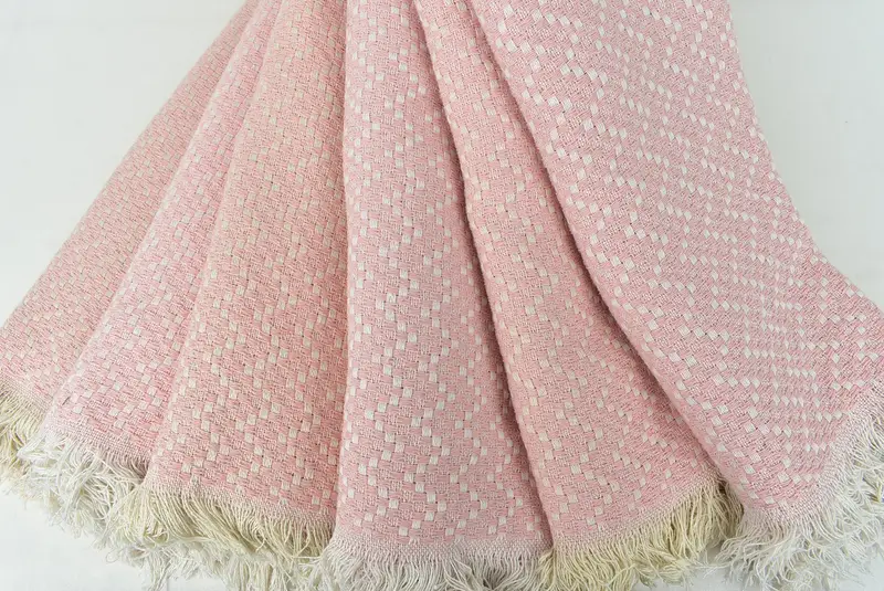 Bridal Shower Gift, Wedding Anniversary Gift, Turkish Blanket, 76x68 Cotton Herringbone Towel, Monogram Beach Blanket, Grandma Gift, Tablecloth - 4