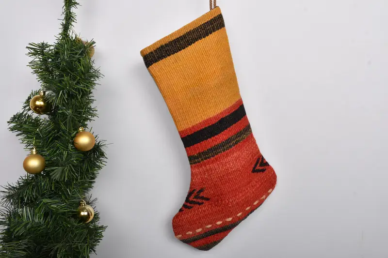 Patrón de adornos navideños, calcetín familiar personalizado de 7 pulgadas de ancho