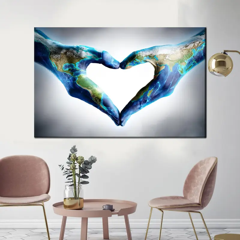 エレガントな抽象的な愛の惑星キャンバスプリント - トレンディなウォールアート