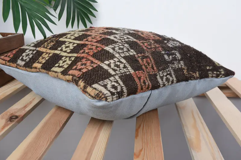 Vintage Pillow, Floor Cushion Case, Pillow for Couch, 16x16 Brown Pillow Sham, Custom Pillow Sham, Aztec Pillow Sham, Home Decor Pillow, Pillow Sham - 6