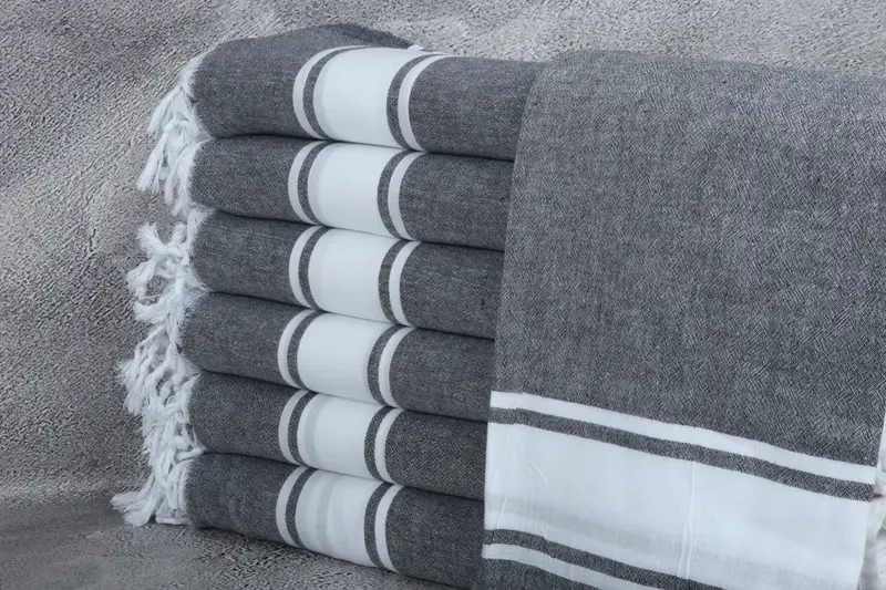 Baby Boy Gift Black Cotton Striped Towel, 40x71 Inches, Beach Towel