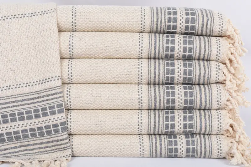 Custom Hand Towel, Custom Turkish Towel, Monogram Kitchen Towel, 40x20 Linen Striped Towel, Guest Towel, Bachelorette Party Favors, Bathroom Towels - 1