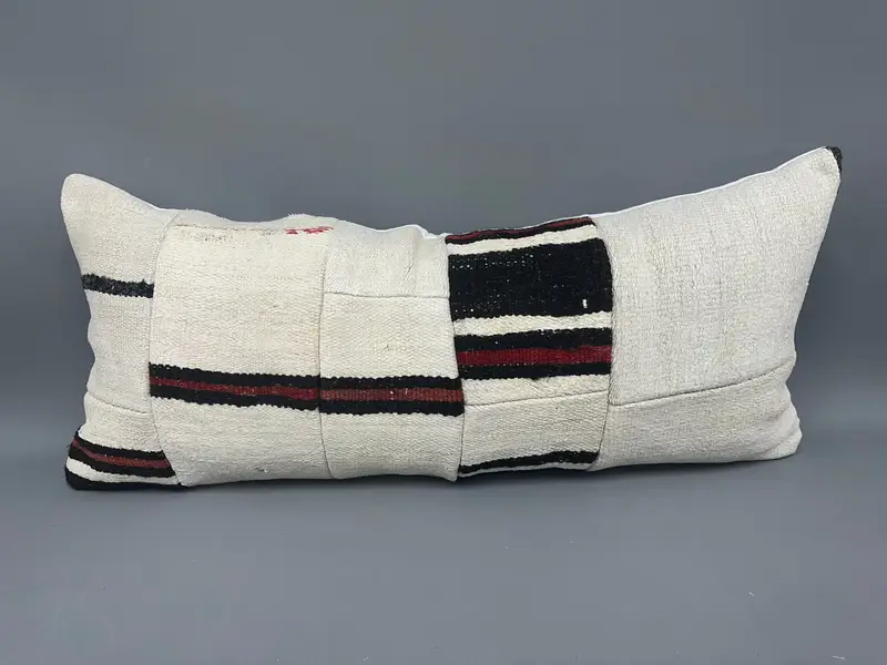 Vintage Kilim Pillow, Kilim Pillow Cover, Pillow Cover, Comfy Throw Pillow Cover, Pillow for Couch, 16x36 Beige Pillow, Sustainable Pillow Cover - 4