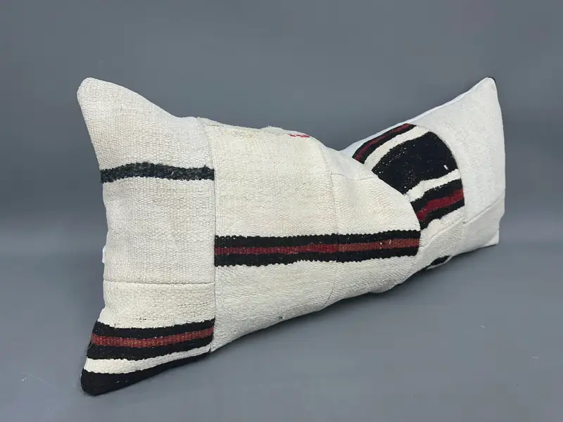 Vintage Kilim Pillow, Kilim Pillow Cover, Pillow Cover, Comfy Throw Pillow Cover, Pillow for Couch, 16x36 Beige Pillow, Sustainable Pillow Cover - 2
