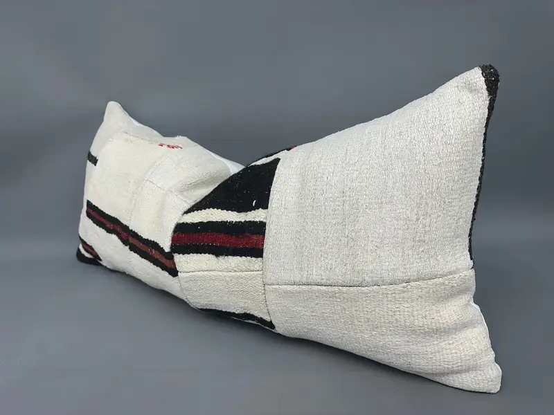 Vintage Kilim Pillow, Kilim Pillow Cover, Pillow Cover, Comfy Throw Pillow Cover, Pillow for Couch, 16x36 Beige Pillow, Sustainable Pillow Cover - 3