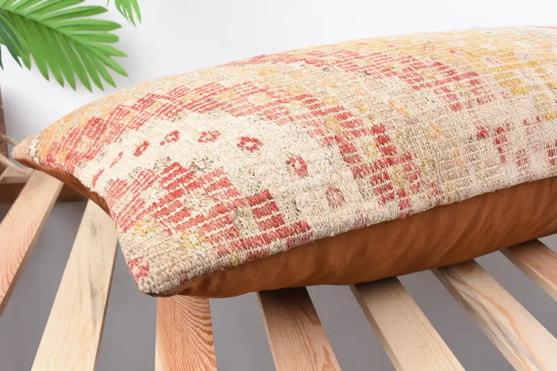 Nautical Throw Pillow Sham, Ethnical Kilim Rug Pillow, Cushion Cover, Interior Designer Pillow, 16x36 Orange Pillow Case, Gift Pillow - 6