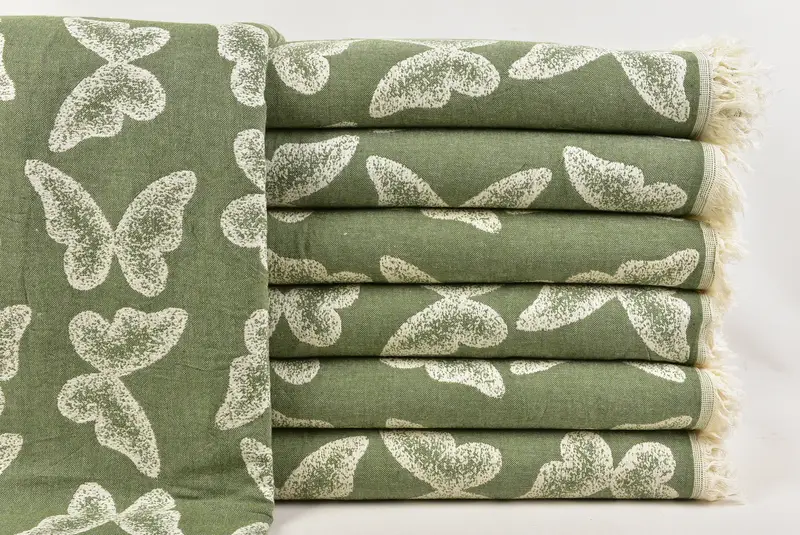 Best Friend Christmas Gift, Best Wedding Gift, Boho Throw Blankets, Bachelorette Gifts, 96x80 Cotton Butterfly Pattern Towel, Bridesmaid Gifts - 1