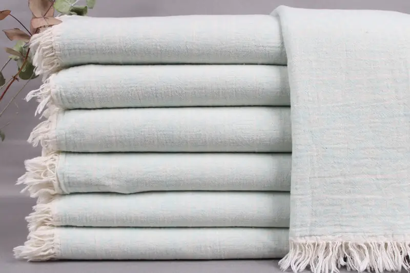 Personalized Turkish Beach Towel Mint Geometric, 36x71 Inches