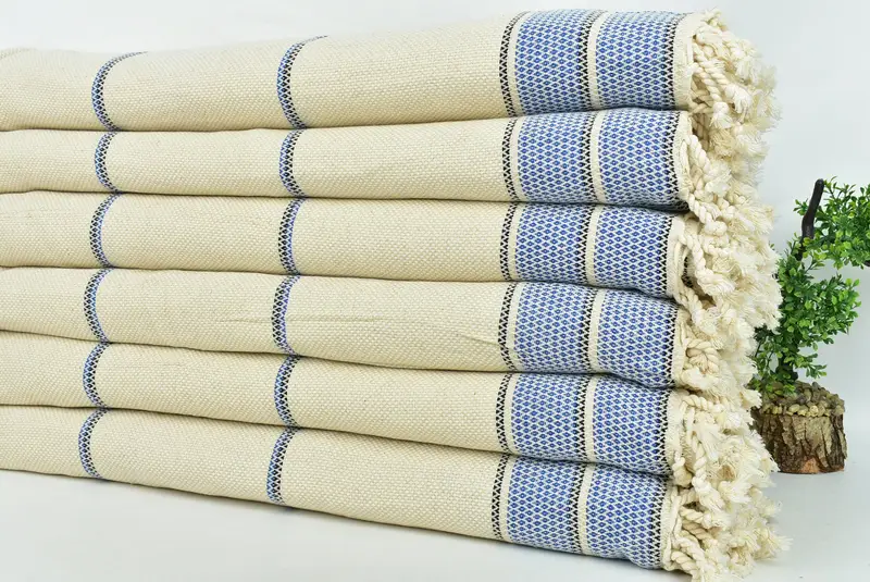104x96 Cotton Striped Towel, Decorative Blanket, Bridal Shower Gift, Home Gift, Aesthetic Blanket, Turkish Towel Beach Blanket, Woven Throw Blanket - 3