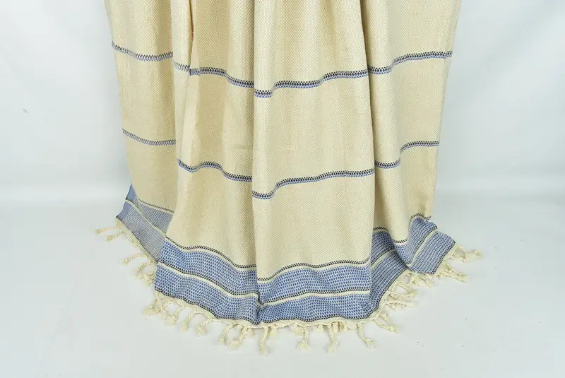 104x96 Cotton Striped Towel, Decorative Blanket, Bridal Shower Gift, Home Gift, Aesthetic Blanket, Turkish Towel Beach Blanket, Woven Throw Blanket - 8
