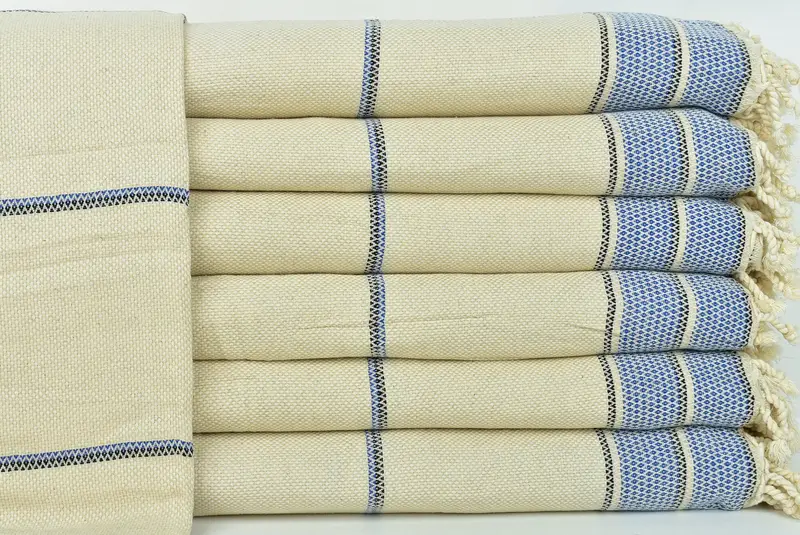104x96 Cotton Striped Towel, Decorative Blanket, Bridal Shower Gift, Home Gift, Aesthetic Blanket, Turkish Towel Beach Blanket, Woven Throw Blanket - 1