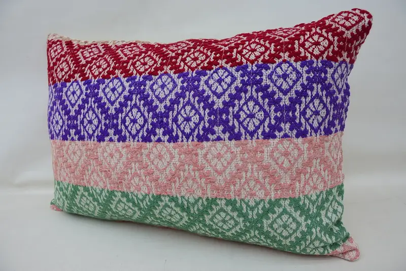 Pillow Sham, 16x24 Blue Pillow, Bolster Cushion Case, Kilim Pillow, Boho Pillow Sham Cover, Ethnical Kilim Rug Pillow - 3