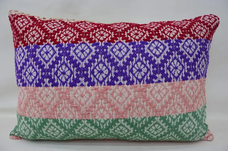 Pillow Sham, 16x24 Blue Pillow, Bolster Cushion Case, Kilim Pillow, Boho Pillow Sham Cover, Ethnical Kilim Rug Pillow - 1