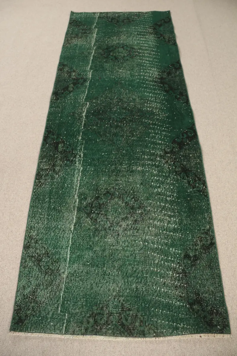 Grüner Blumenteppich, 0,3 x 8,1 Fuß, elegantes Dekor