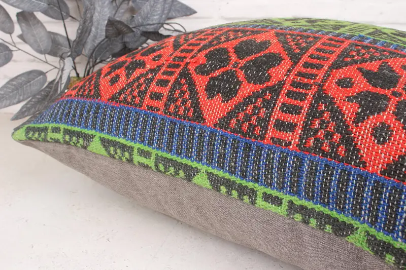 Turkish Kilim Pillow, Muted Pillow Case, 24x24 Green Cushion Cover, Kilim Pillow Cover, Pillow Cover, Handmade Kilim Cushion - 7