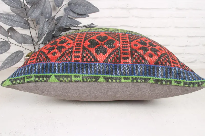 Turkish Kilim Pillow, Muted Pillow Case, 24x24 Green Cushion Cover, Kilim Pillow Cover, Pillow Cover, Handmade Kilim Cushion - 5