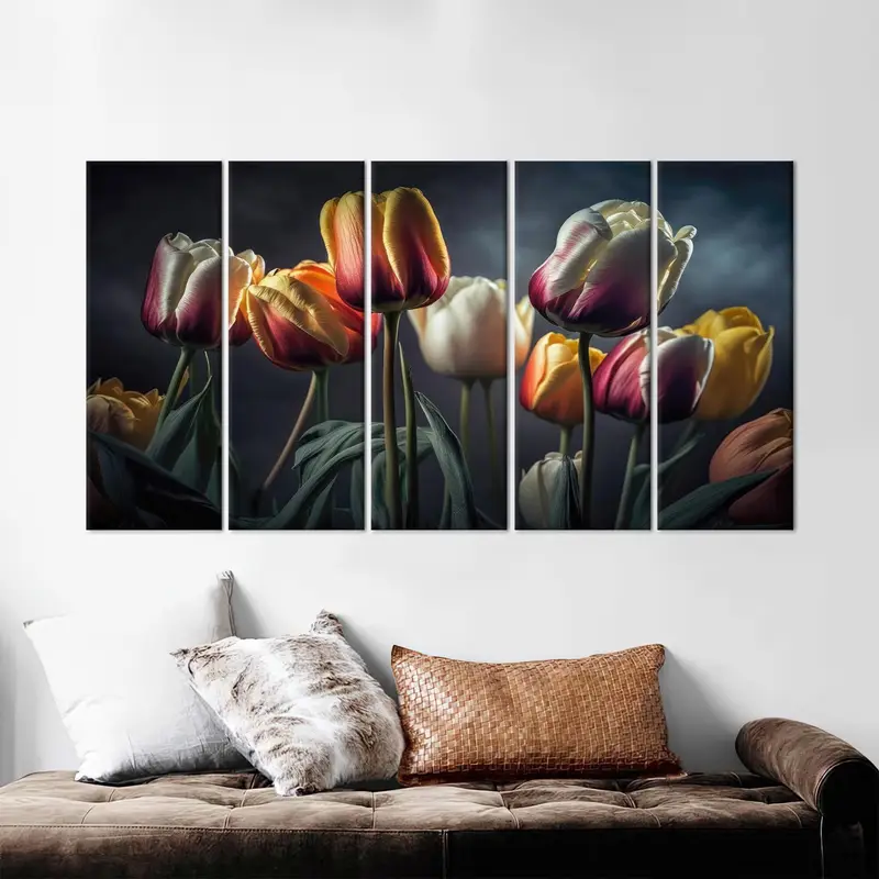 Tulip Flowers, Canvas Wall Art, Modern Wall Decor, Living Room Wall Decor, Tulip Canvas, Colorful Tulip Wall Decor, Personalized Wall Decor, - 2