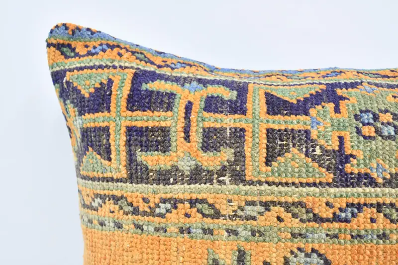 Vintage Kilim Throw Pillow, Bench Cushion, Shabby Chic Cushion Case, 28x28 Orange Pillow Sham, Vintage Kilim Pillow, Pillow Cover, Home Decor Pillow - 2