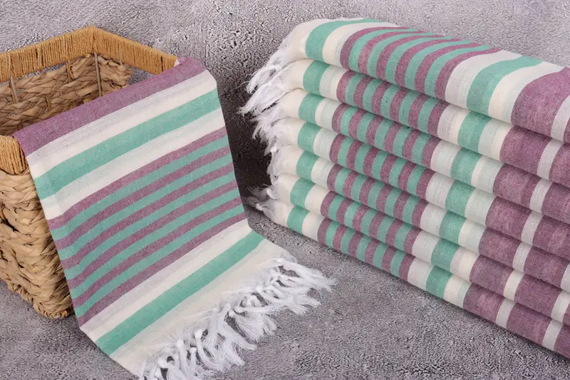 Wedding Gifts Towel, Absorbent Turkish towel, 68x40 Cotton Striped Towel, Eco-friendly Turkish peshtemal towel, Bachelor Gift, Gift For Him - 3