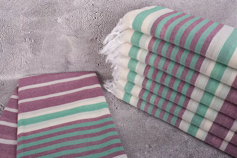 Wedding Gifts Towel, Absorbent Turkish towel, 68x40 Cotton Striped Towel, Eco-friendly Turkish peshtemal towel, Bachelor Gift, Gift For Him - 2