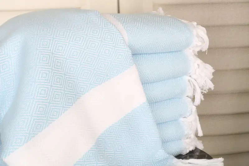 Beach Towel Personalized Baby Blue Cotton Towel, 40x71 Inches