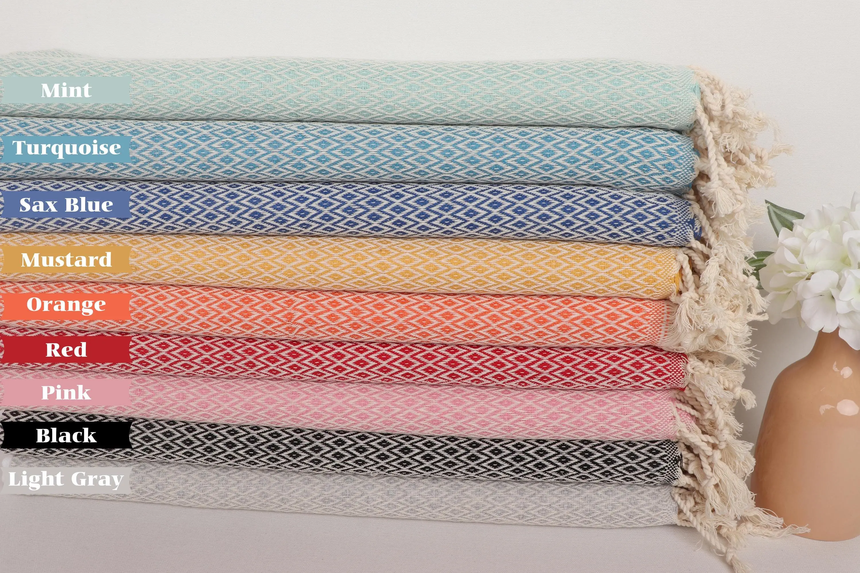 Wedding Gift Organic Cotton Hand Towel, Beige, 20x40 Inches - 1