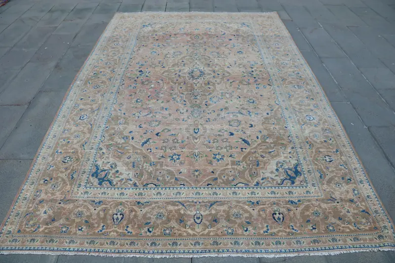 Alfombra Marroquí Roja, 6,4x9,9 ft Decoración Elegante