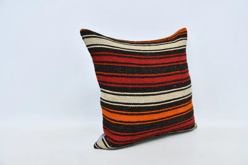 Turkish Rugs Pillow Sham, Kilim Pillow, Vintage Kilim Throw Pillow, Pillow, Gift Pillow, Customized Pillow Sham, 20x20 Red Pillow Cover - 3