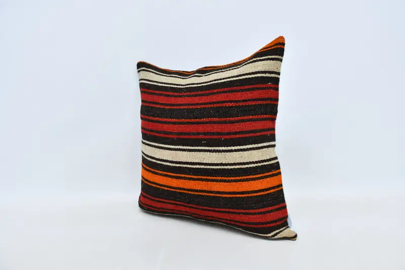 Turkish Rugs Pillow Sham, Kilim Pillow, Vintage Kilim Throw Pillow, Pillow, Gift Pillow, Customized Pillow Sham, 20x20 Red Pillow Cover - 4
