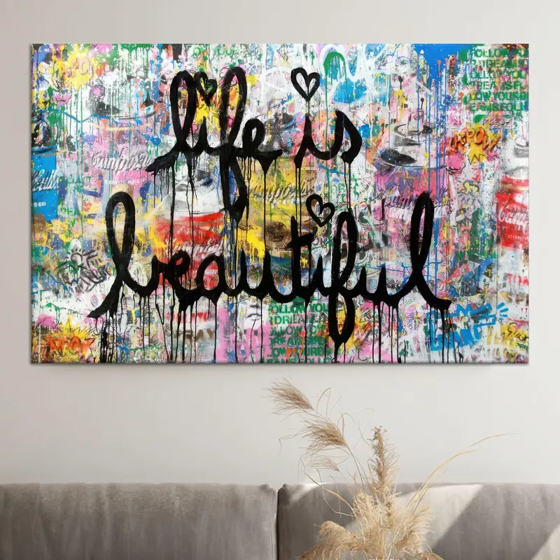 Moderne Graffiti-Leinwand: Bunte, trendige Kunst für Ihren Raum