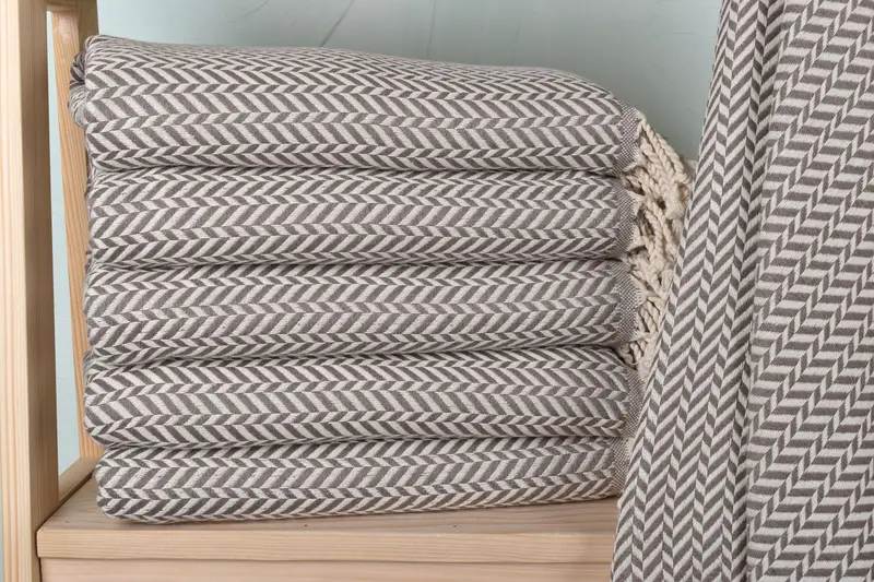 Bridesmaid Gift Monogram Turkish Beach Towel Brown Chevron, 40x71 Inches