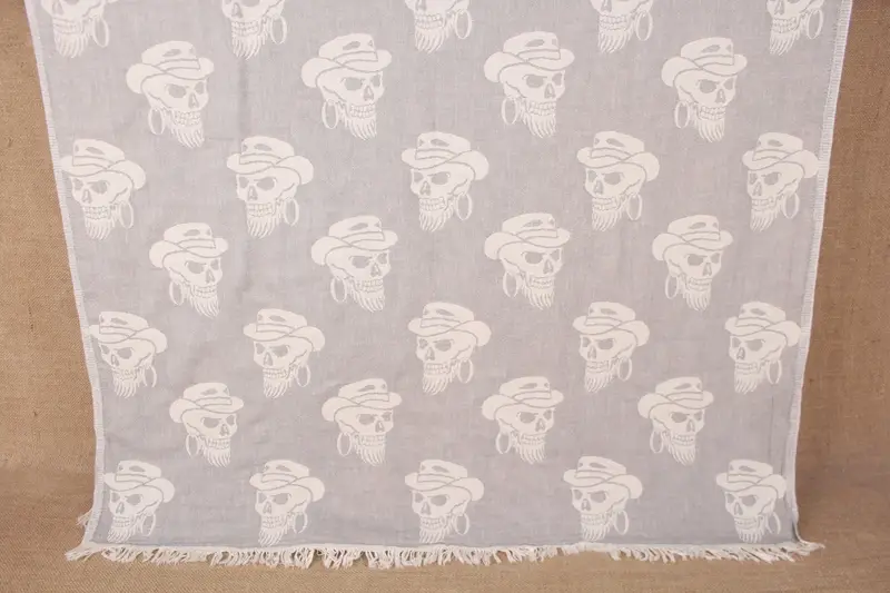 ブライダルシャワー記念品 グレーコットンタオル、モノグラムトルコビーチタオル、36x71インチ