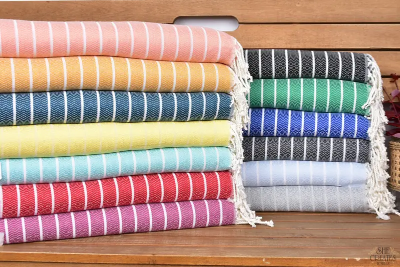 Cotton towel, 70x40 Cotton Striped Towel, Bridal Gifts, Custom Wedding Gift, Beach Size Towel, Wedding Gifts Towel, Towel With Name, Peshtemal Towel - 1