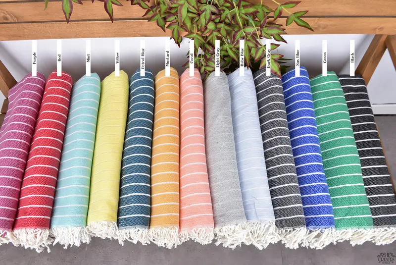 Cotton towel, 70x40 Cotton Striped Towel, Bridal Gifts, Custom Wedding Gift, Beach Size Towel, Wedding Gifts Towel, Towel With Name, Peshtemal Towel - 2