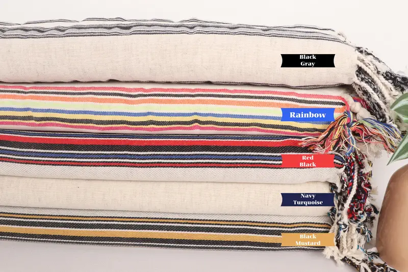 Turkish beach towel, Bridesmaid Towel, Wedding Day Gift For Bride, Turkish hand towel, Bridal Shower Gift, 70x38 Cotton Striped Towel, Organic Towel - 1