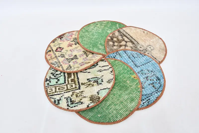 Mantel individual bohemio verde y bronce, mantel individual de estilo gótico