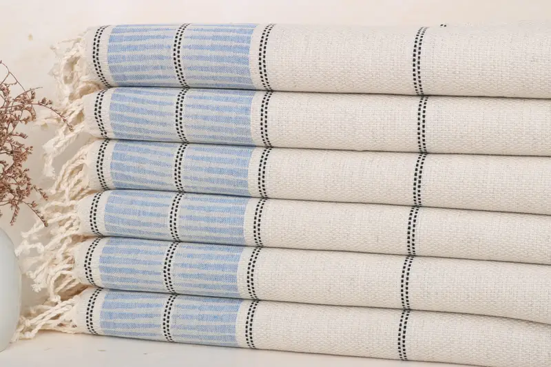 Özel el havlu, seyahat havlusu, kişiselleştirilmiş bulaşık havlu, düğün iyilikleri, onun için hediyeler, 40x20 keten çizgili havlu, organik havlu, anne için hediye - 2