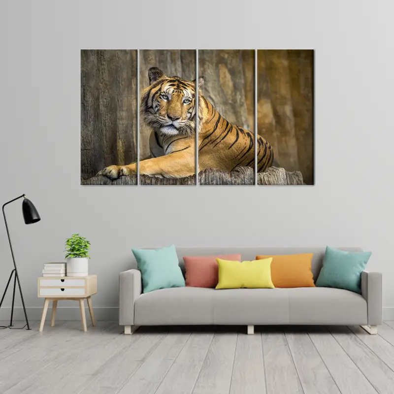 Tiger Wall Art, Wild Animal Canvas, Living Room Decor, Man Cave Decor, Big Cat Canvas, Canvas Wall Art, Home Decor, Personalized Wall Art, - 5