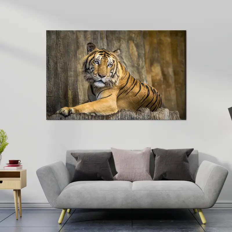 Tiger Wall Art, Wild Animal Canvas, Living Room Decor, Man Cave Decor, Big Cat Canvas, Canvas Wall Art, Home Decor, Personalized Wall Art, - 4
