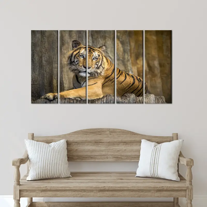 Tiger Wall Art, Wild Animal Canvas, Living Room Decor, Man Cave Decor, Big Cat Canvas, Canvas Wall Art, Home Decor, Personalized Wall Art, - 7