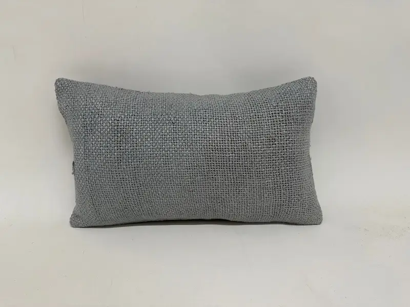 Blue Southwestern Embroidered Pillow, 12x20 Inches Throw Pillow - 1